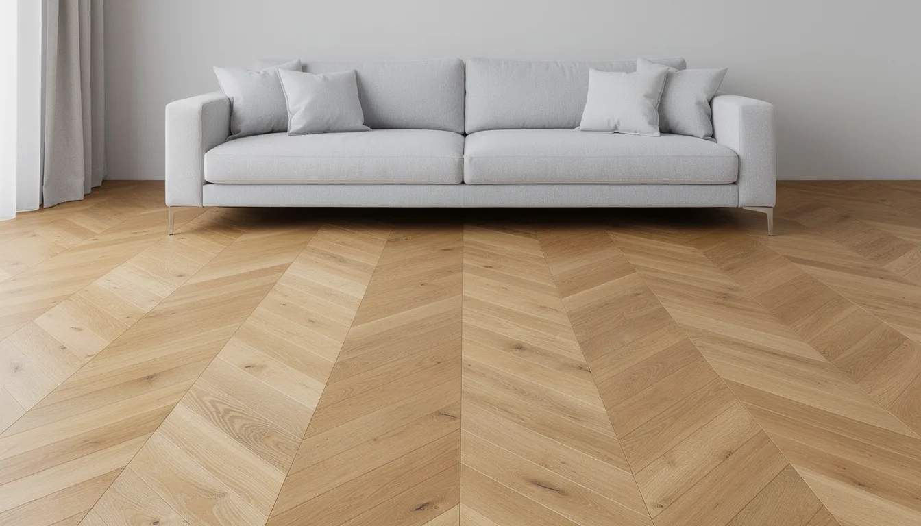 Interior with herringbone flooring