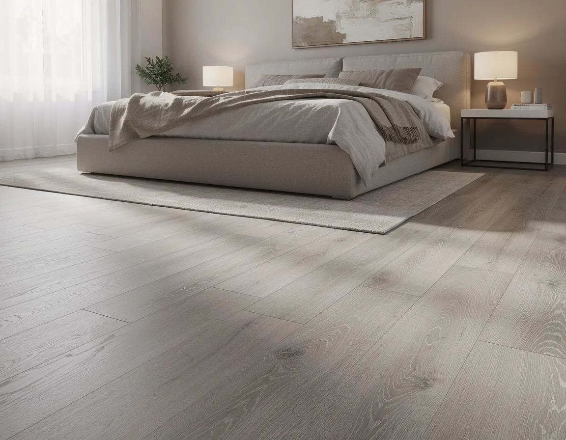 Interior with wide-plank oak flooring