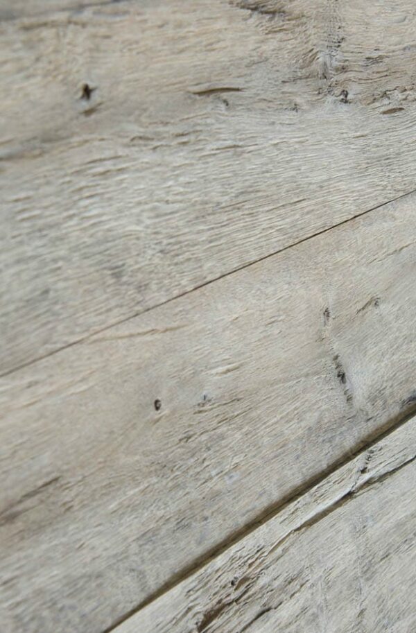 A wall cladding made of oak wood in weathered look